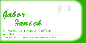 gabor hanich business card